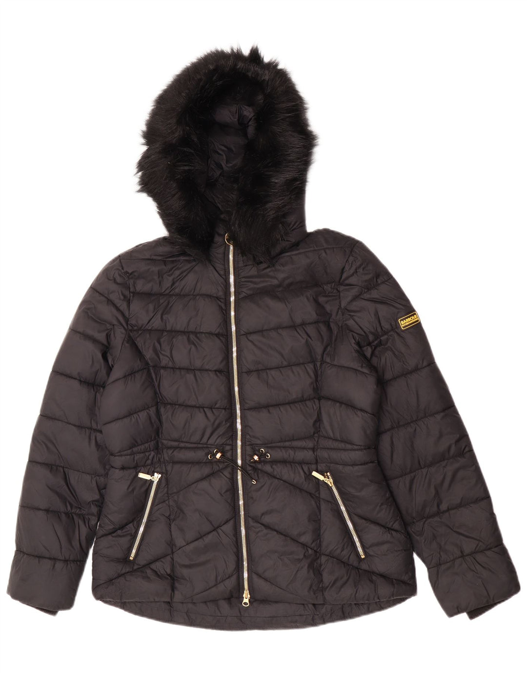 Barbour Γυναικείο μπουφάν με κουκούλα UK 14 Large Black Polyamide