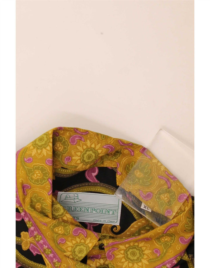 Vintage ανδρικό κοντομάνικο πουκάμισο XL μαύρο Paisley