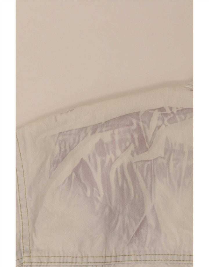 Kenny S Γυναικείο Crop Oversized Τζιν μπουφάν UK 10 Small White Cotton