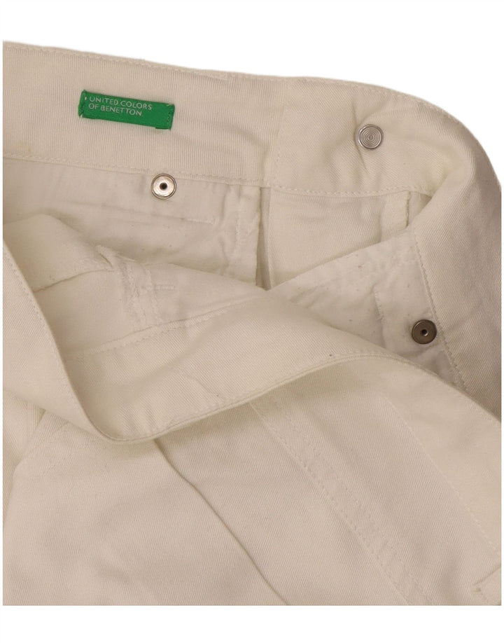 Γυναικείο ίσιο casual παντελόνι Benetton W30 L28 Λευκό