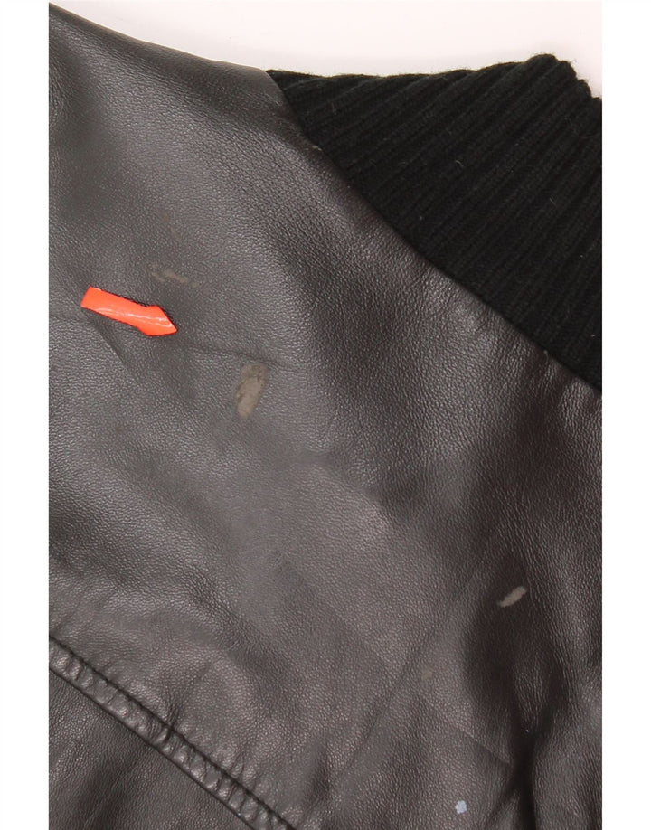 Ανδρικό δερμάτινο μπουφάν Conbipel Bomber IT 48 Medium Black Leather