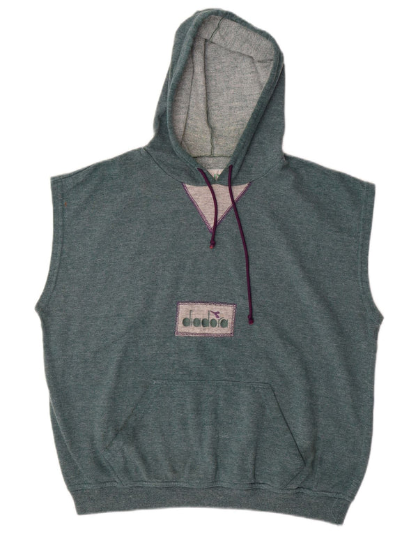 DIADORA Ανδρικό αμάνικο μπλούζα με κουκούλα μεγάλο μπλε βαμβακερό