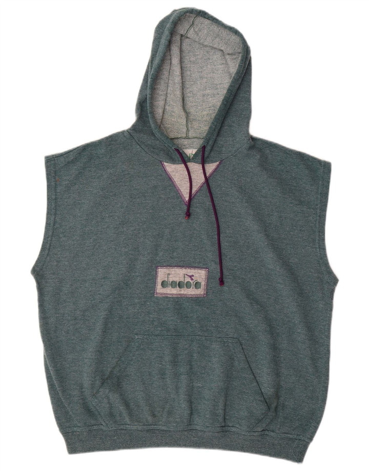 DIADORA Ανδρικό αμάνικο μπλούζα με κουκούλα μεγάλο μπλε βαμβακερό