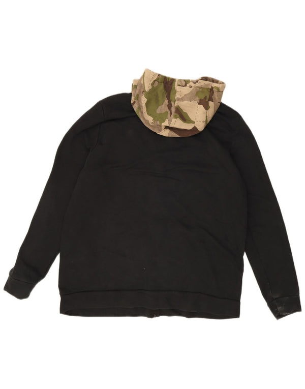 Nike Mens Dri Fit Graphic Zip Hoodie Sweater Large Black Camouflage Cotton