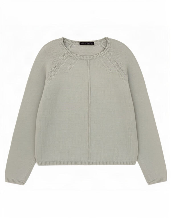 Marks & Spencer Γυναικείο πουλόβερ με λαιμόκαυστο UK 10 Small Green Cotton