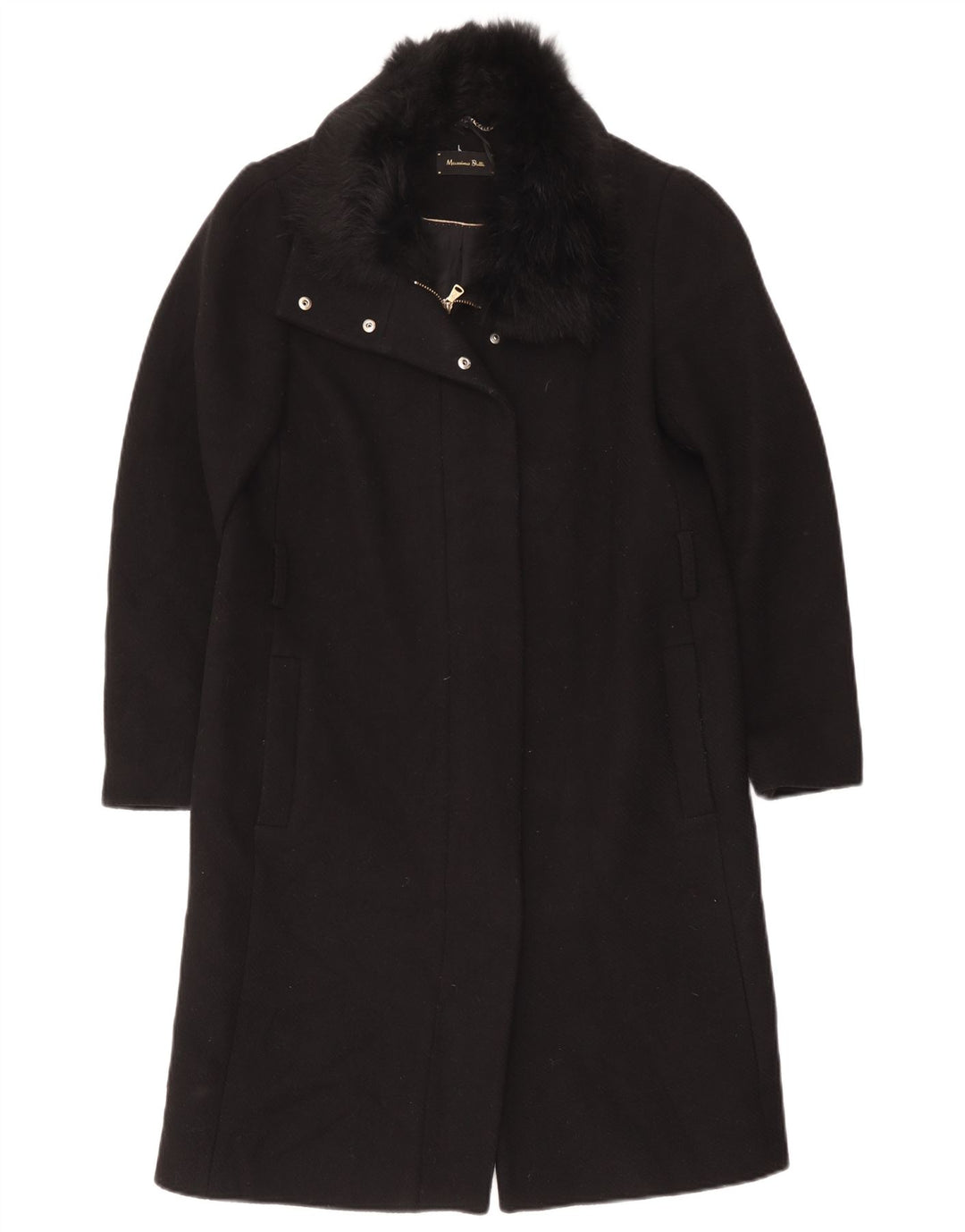 Massimo Dutti Γυναικείο Πανωφόρι EU 40 Medium Μαύρο