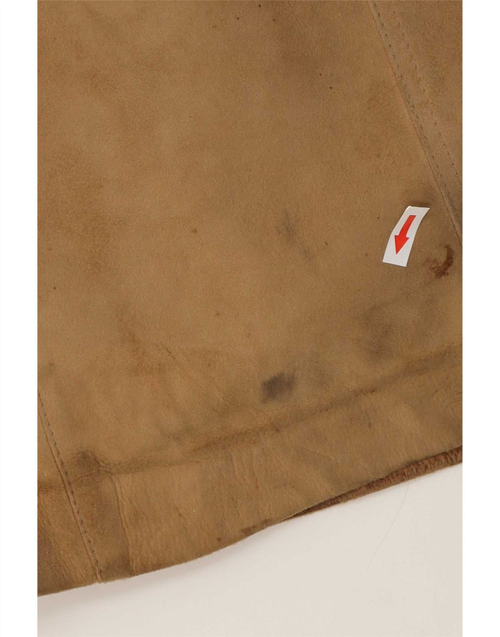 Vintage γυναικείο παλτό Shearling UK 14 Medium Beige Leather
