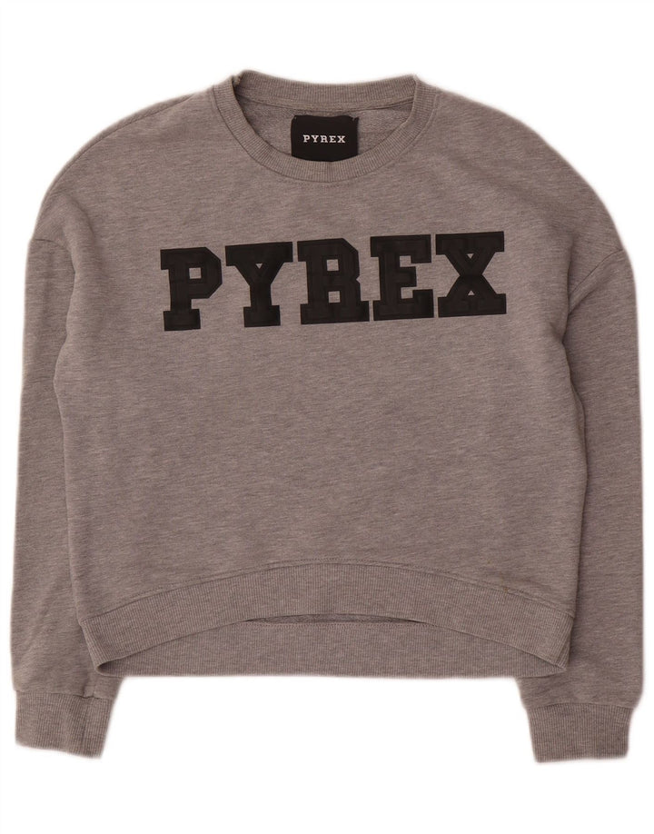 Γυναικεία γραφική μπλούζα Pyrex Oversized Crop Jumper UK 10 Small Grey