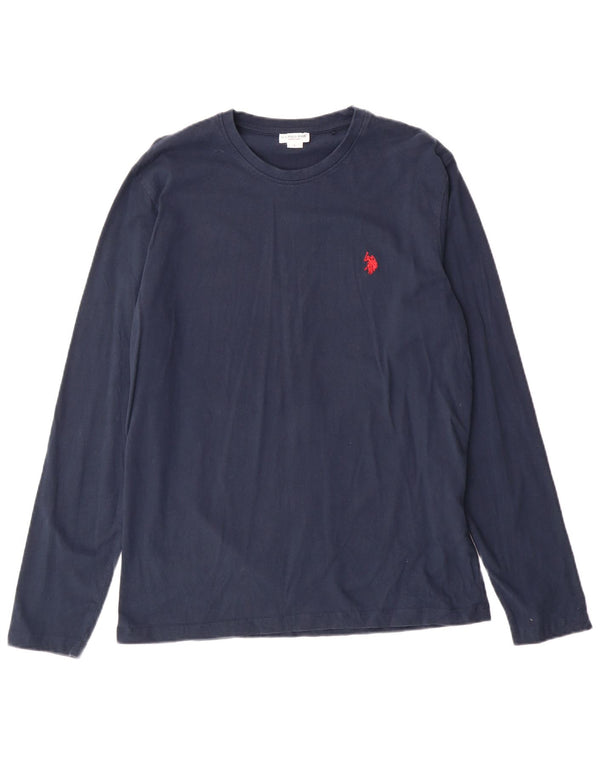 Πόλο Ασν. Γυναικείο τοπ μακρυμάνικο UK 16 Large Navy Blue βαμβακερό