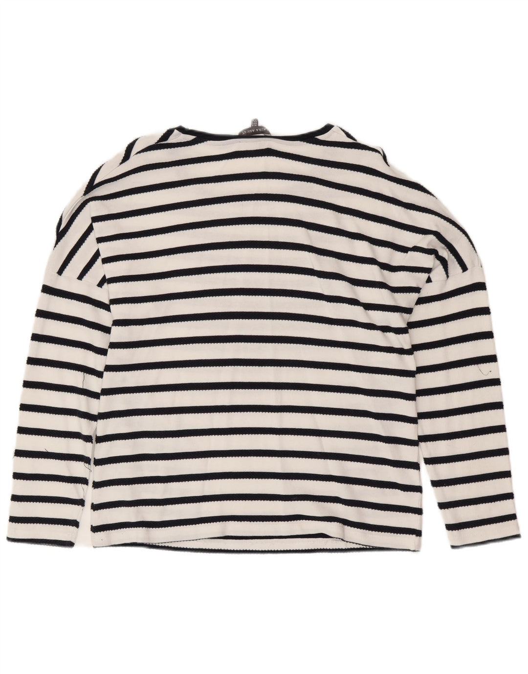 LAURA ASHLEY Γυναικεία μπλούζα τοπ UK 16 Μεγάλο λευκό ριγέ βαμβακερό