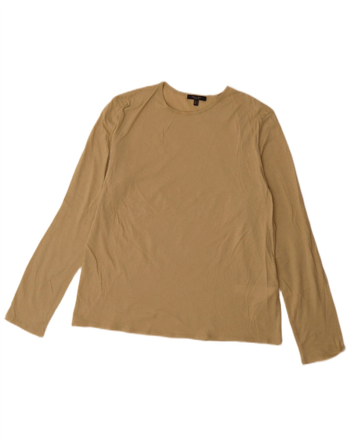 Massimo Dutti Γυναικείο τοπ μακρυμάνικο UK 14 μεσαίο μπεζ βαμβακερό