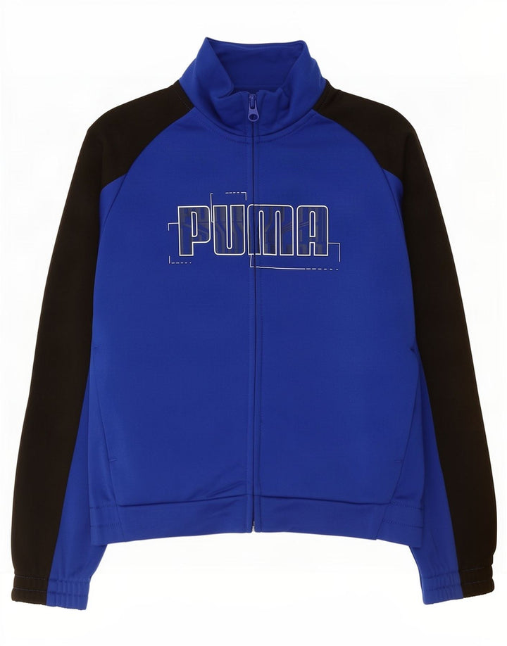 Puma Boys Graphic αθλητική φόρμα Top Jacket 7-8 Years Blue Colourblock Polyester
