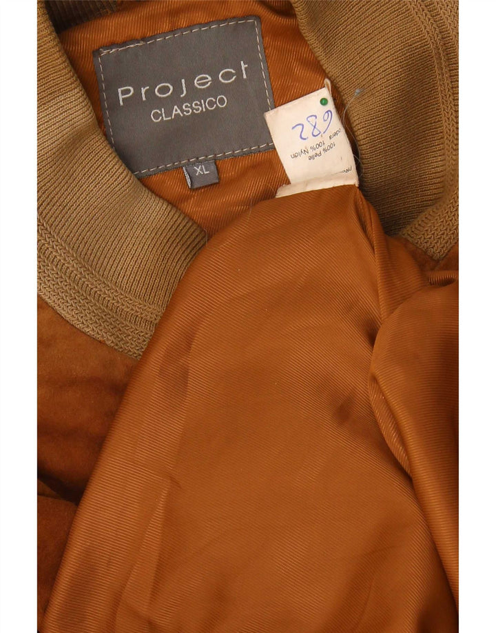Project Classico Ανδρικό Suede Bomber Jacket UK 42 XL Καφέ Δερμάτινο