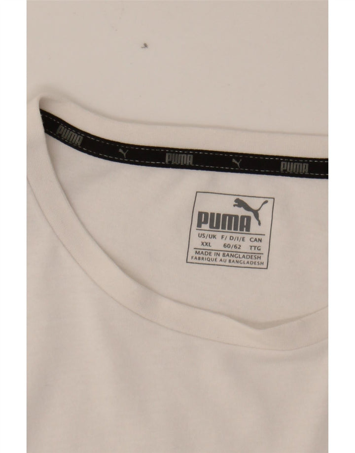 PUMA Mens Graphic T-Shirt Top 2XL White Cotton Vintage Puma and Second-Hand Puma from Messina Hembry 