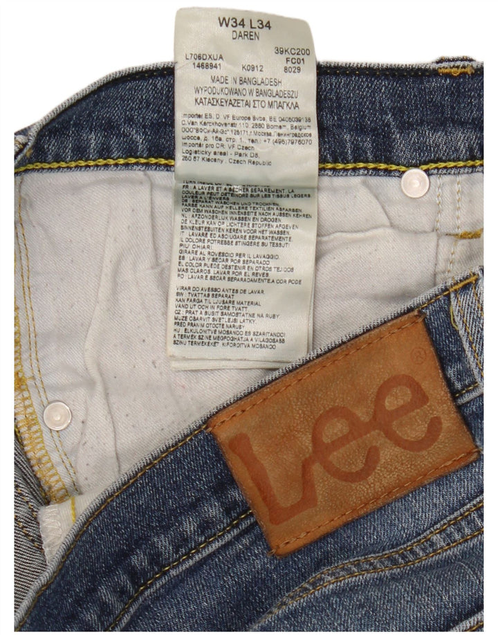 Lee Womens Daren Straight Jeans W34 L30 Blue Cotton