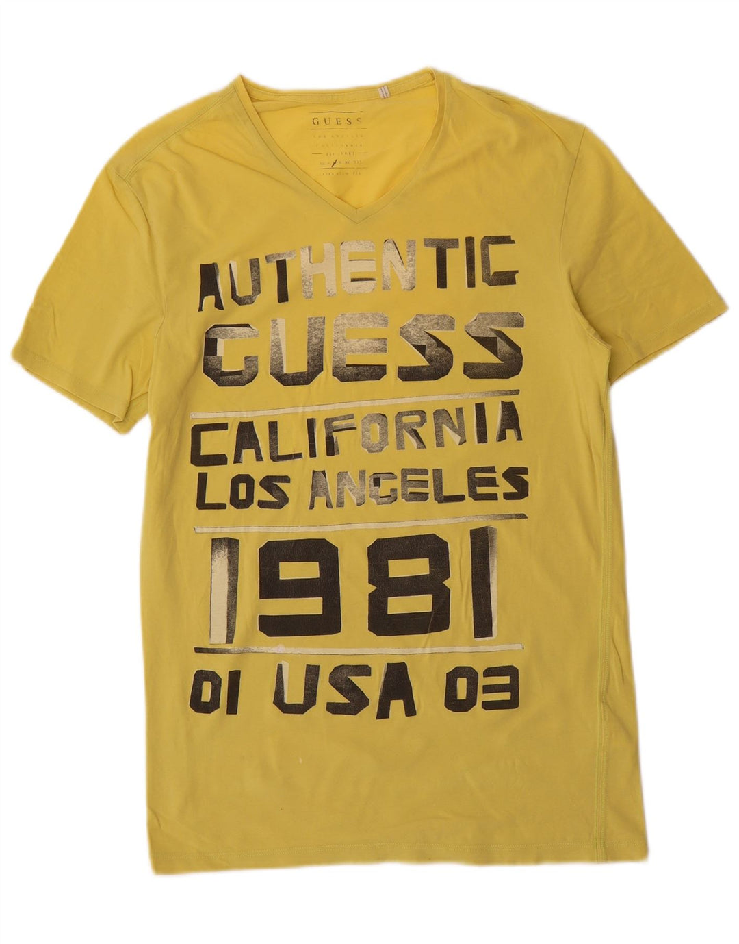 Ανδρικό γραφικό μπλουζάκι Guess Top Medium Yellow