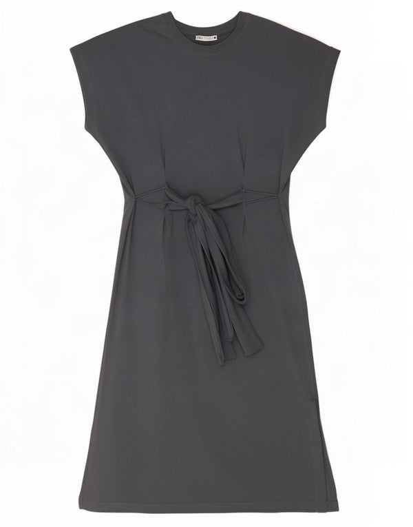 Zara Γυναικείο T-Shirt Φόρεμα UK 10 Small γκρι βαμβακερό