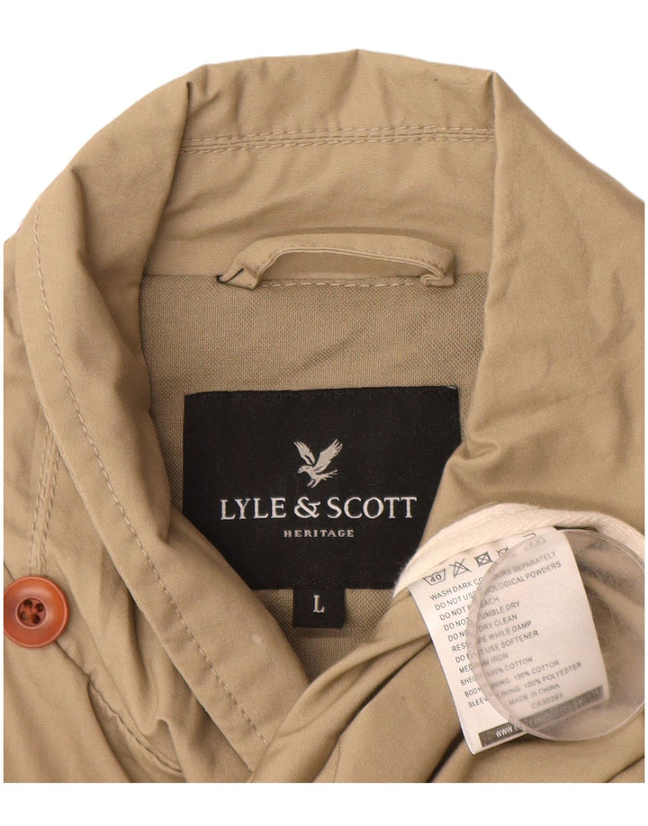 LYLE & SCOTT Ανδρικό Utility Jacket UK 40 Μεγάλο Μπεζ βαμβακερό