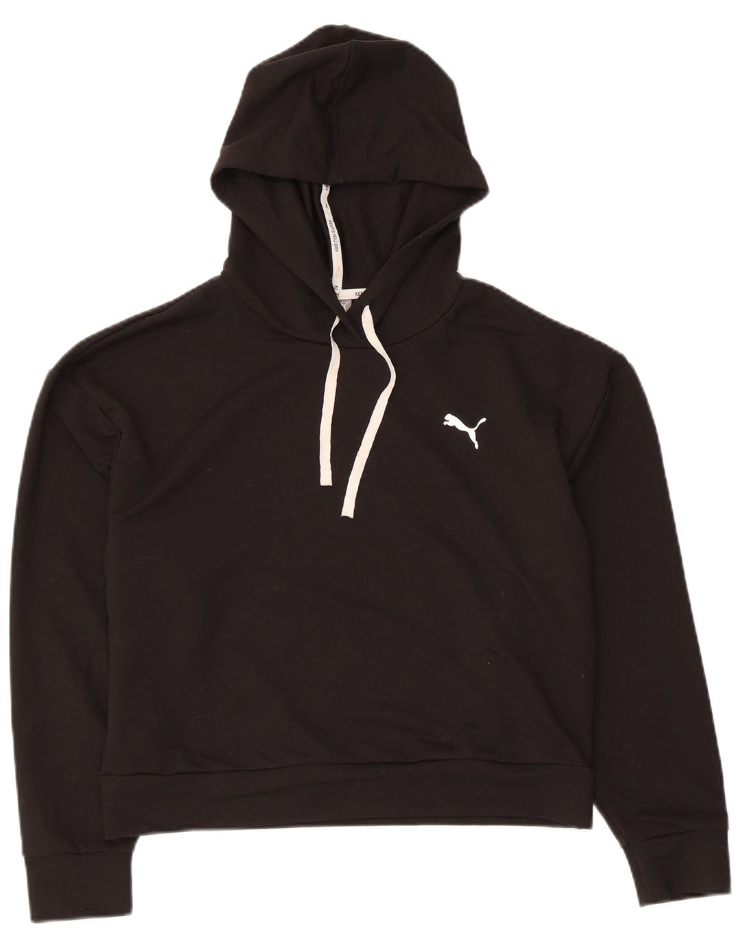 PUMA Γυναικείο Crop Hoodie Jumper UK 10 Small Black Polyester