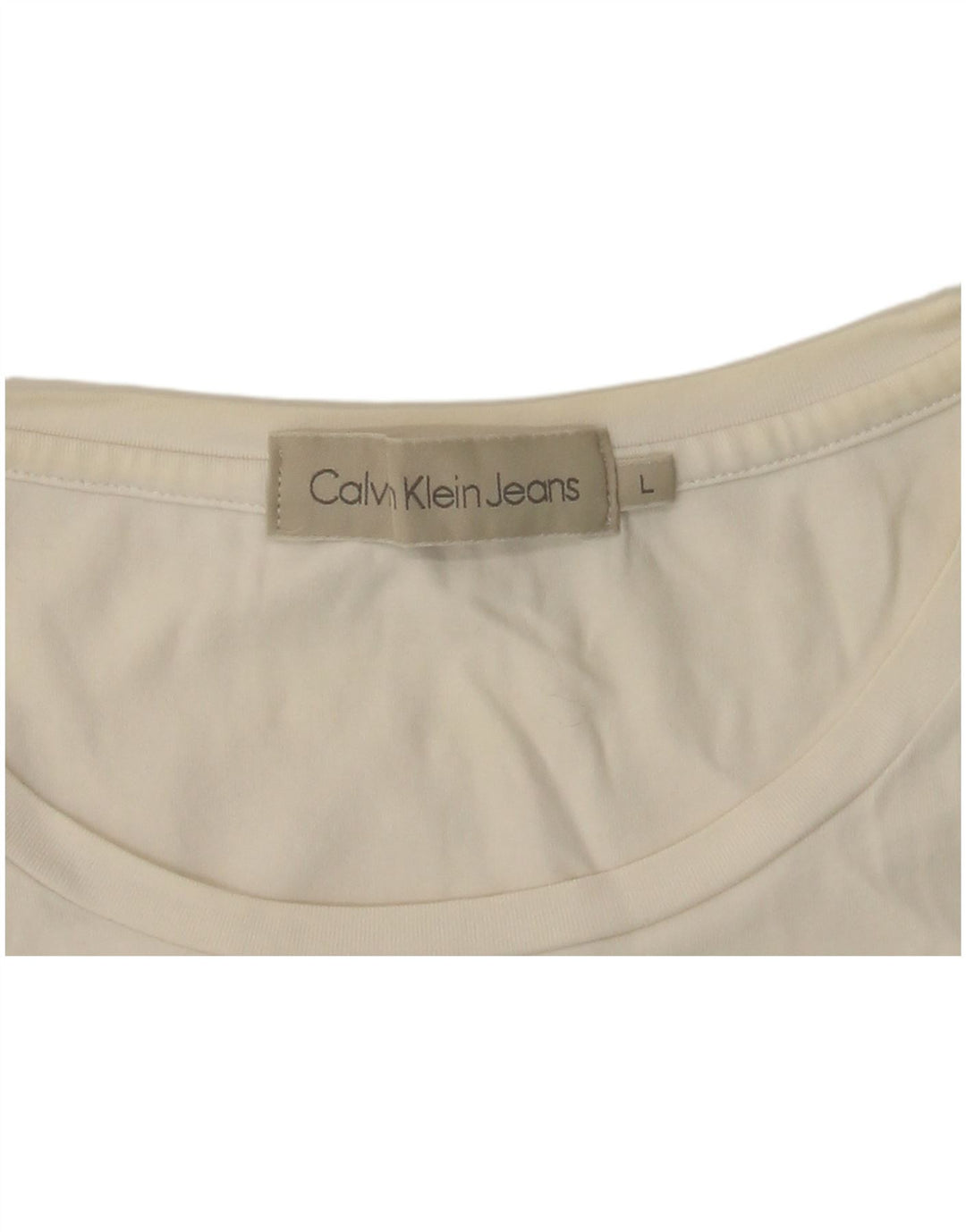 Γυναικείο γραφικό μπλουζάκι CALVIN KLEIN JEANS Top UK 14 Large White