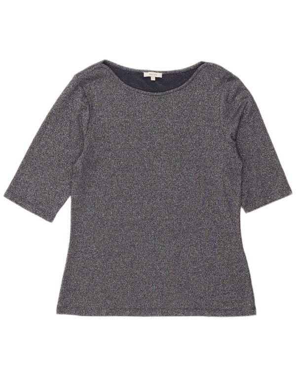 Reiss γυναικείο μπλουζάκι 3/4 μανίκι UK 14 Large Navy Blue Flecked Viscose