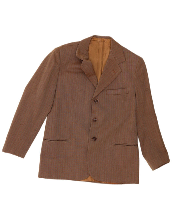 Vintage ανδρικό σακάκι 3 κουμπιών blazer UK 36 Small καφέ ριγέ Classic