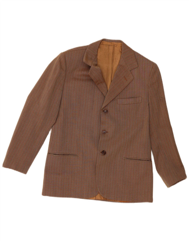 Vintage ανδρικό σακάκι 3 κουμπιών blazer UK 36 Small καφέ ριγέ Classic