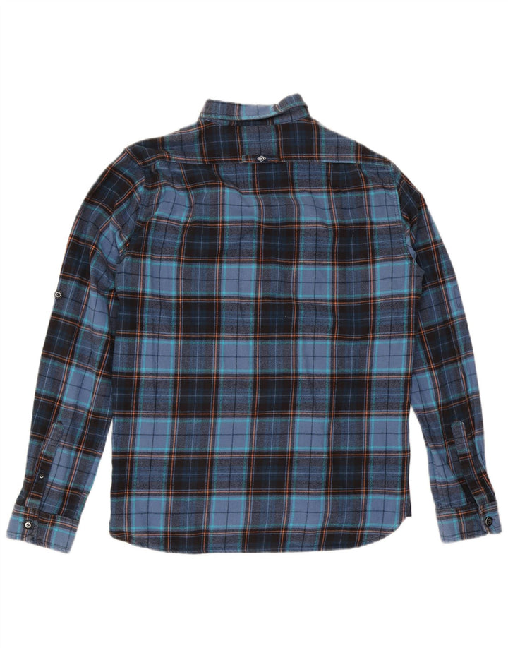 Ανδρικό φανελένιο πουκάμισο Superdry XL Navy Blue Check Cotton