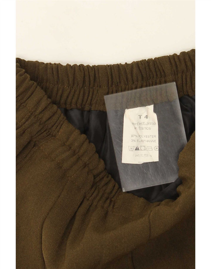 Vintage γυναικεία φούστα σε γραμμή Α W28 Medium Khaki Polyester