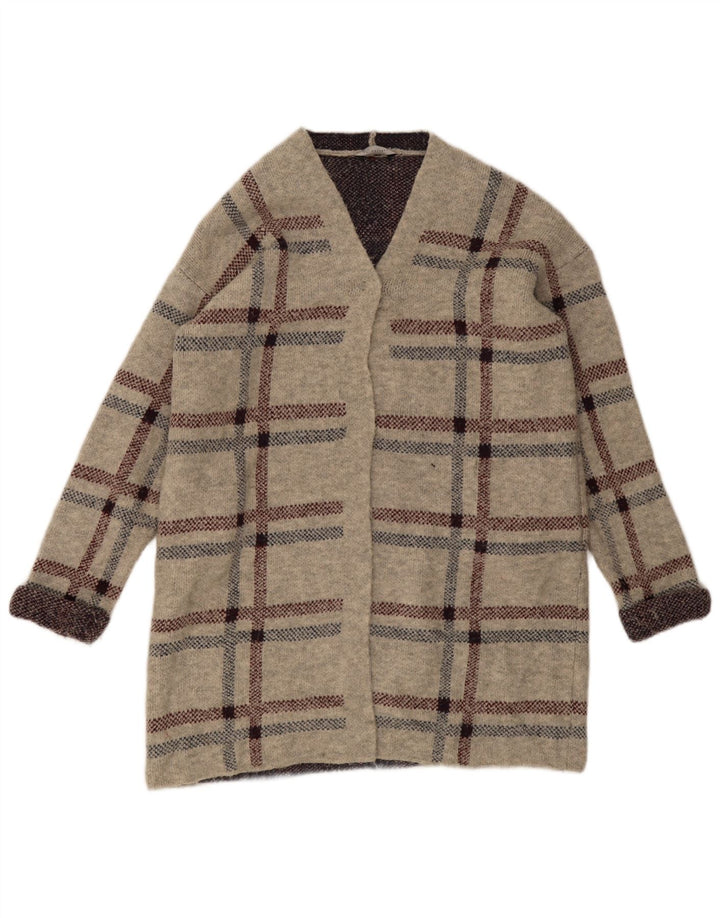 Marks & Spencer Γυναικείο πουλόβερ Longline Cardigan UK 16 Large Grey Check