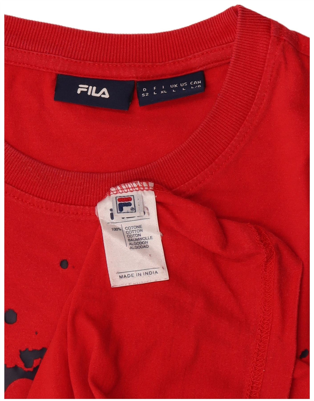 Ανδρικό γραφικό T-Shirt Fila Top μεγάλο κόκκινο βαμβακερό