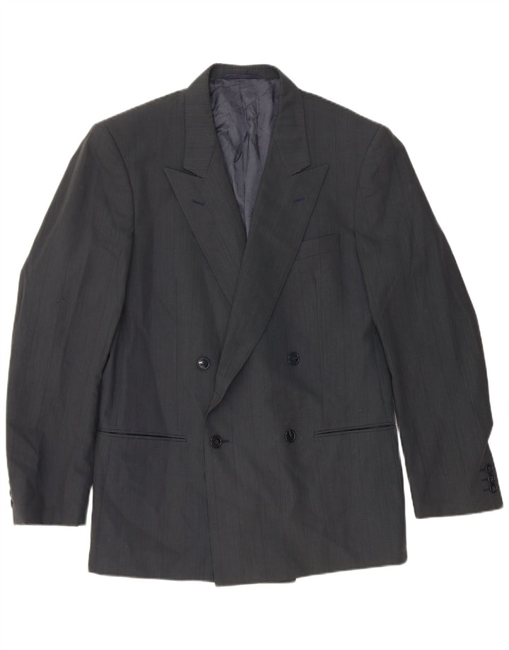 Mario Zegna Ανδρικό Μπουφάν Blazer με διπλό στήθος IT 48 Medium Navy Blue Wool