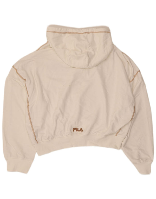Fila Γυναικείο Crop Oversized Hoodie Jumper UK 16 Large λευκό βαμβακερό
