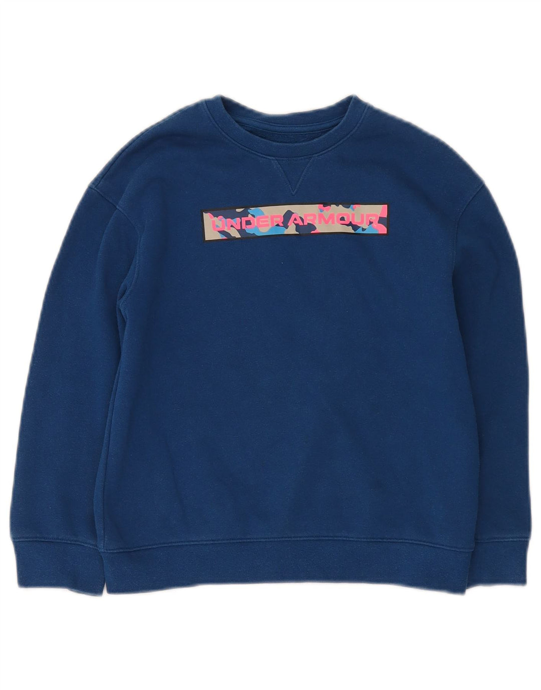 Under Armour Boys Cold Gear Graphic Sweatshirt Jumper 7-8 ετών Small Blue