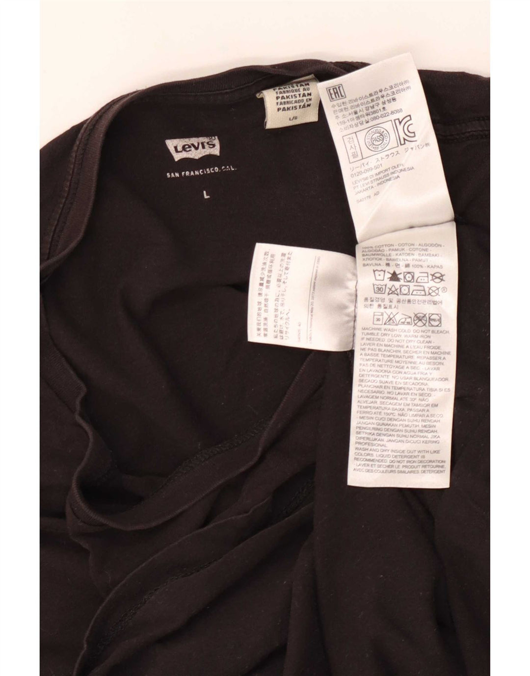 Γυναικείο γραφικό T-Shirt Levi's Top UK 14 Large Black