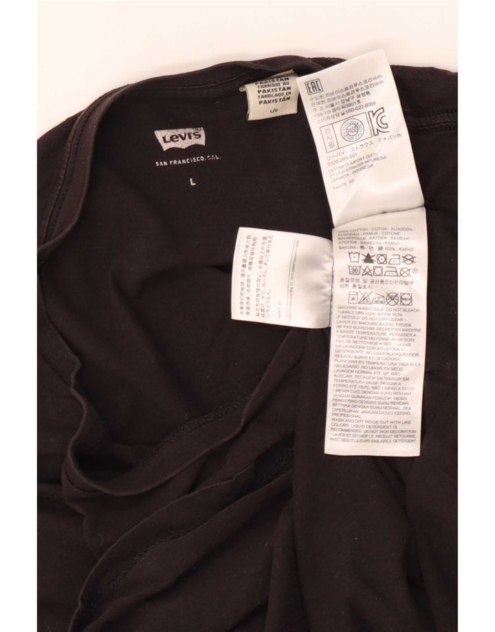 Γυναικείο γραφικό T-Shirt Levi's Top UK 14 Large Black