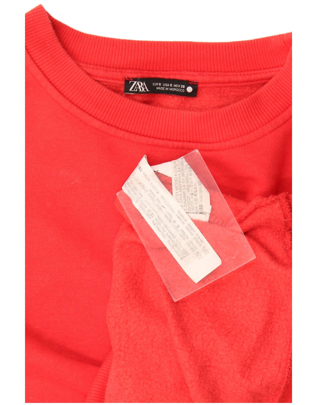 Zara Γυναικείο Φούτερ Jumper UK 14 Μεσαίο κόκκινο βαμβακερό