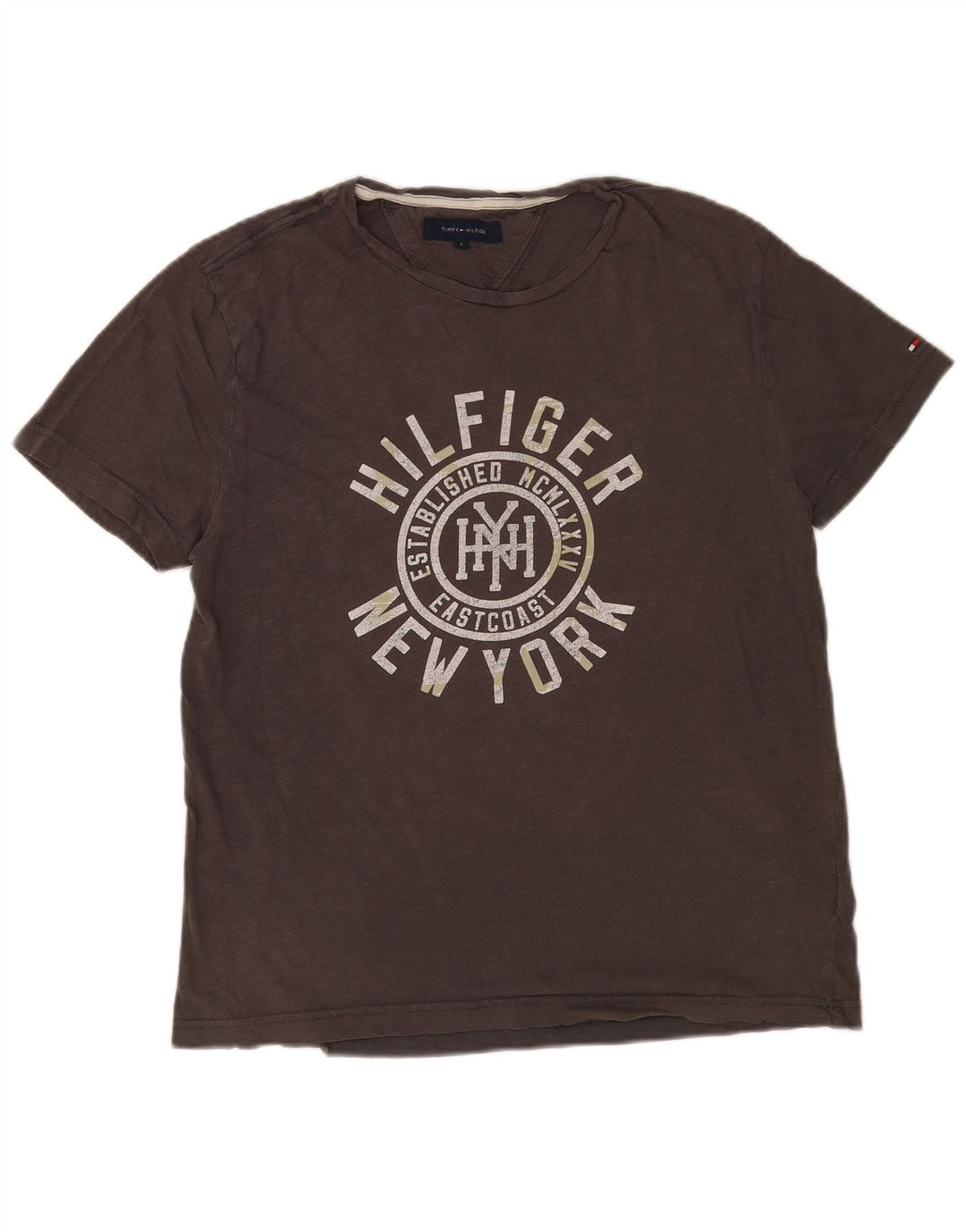 Ανδρικό γραφικό T-Shirt Tommy Hilfiger Top μεγάλο γκρι βαμβακερό