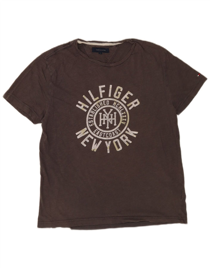 Ανδρικό γραφικό T-Shirt Tommy Hilfiger Top μεγάλο γκρι βαμβακερό
