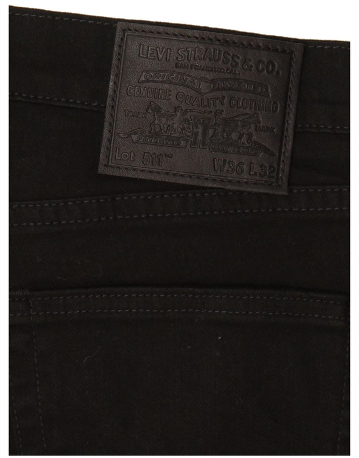 LEVI'S Ανδρικό 511 Slim Jeans W36 L32 Μαύρο βαμβακερό