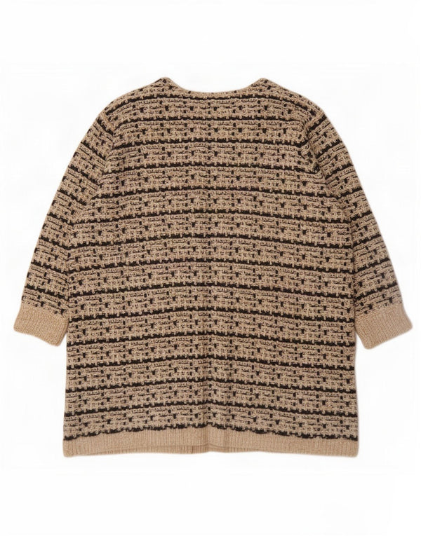 Joe Browns Γυναικείο Longline ανοιχτό πουλόβερ ζακέτα UK 32/34 5XL μπεζ ριγέ