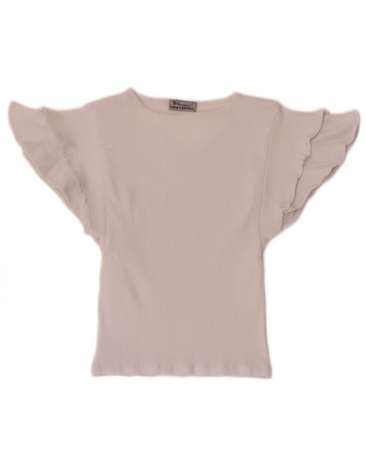 Zara Γυναικεία μπλούζα μπλούζας Crop UK 8 Small White Cotton
