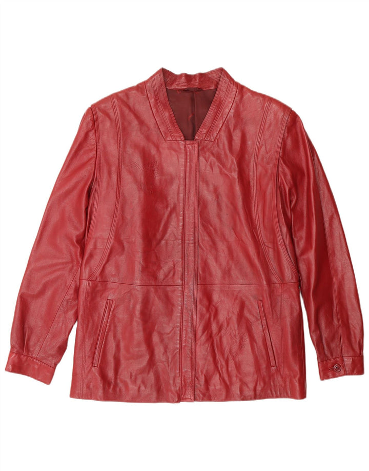 ROBRIK Womens Leather Jacket IT 44 Medium Burgundy Leather