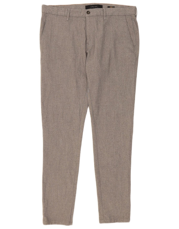 Zara Ανδρικό παντελόνι Chino Slim EU 42 Large W32 L30 Grey
