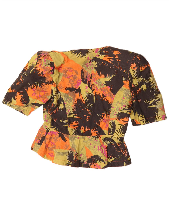 VINTAGE Γυναικείο πουκάμισο Abstract Pattern Μπλούζα UK 14 Medium πολύχρωμο