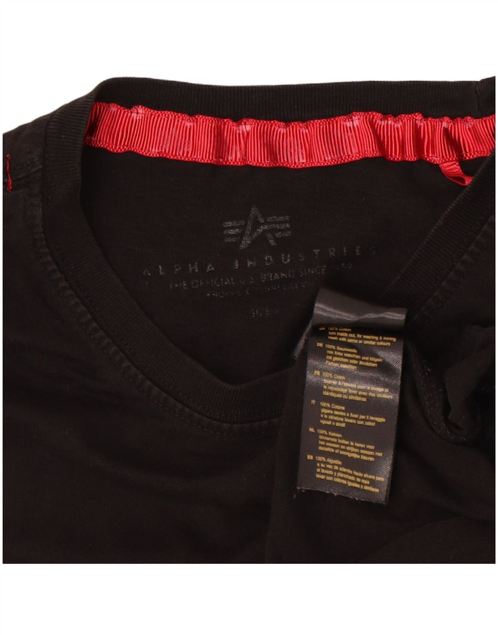 Ανδρικό γραφικό μπλουζάκι Alpha Industries Top Μικρό μαύρο βαμβακερό