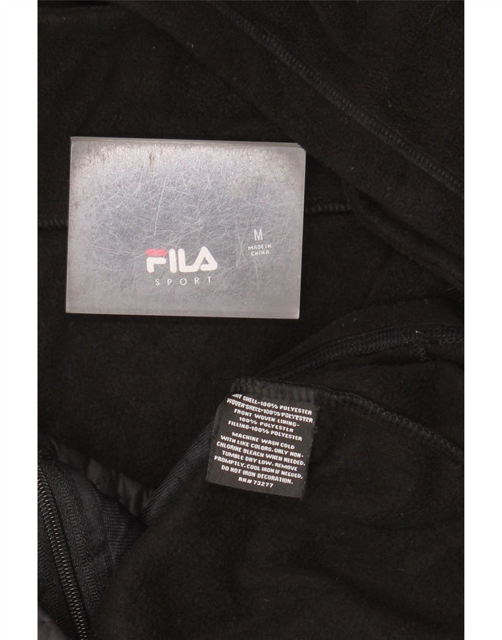 Fila Γυναικείο Fleece Jacket με κουκούλα UK 14 Μεσαίο Μαύρο Πολυεστέρα