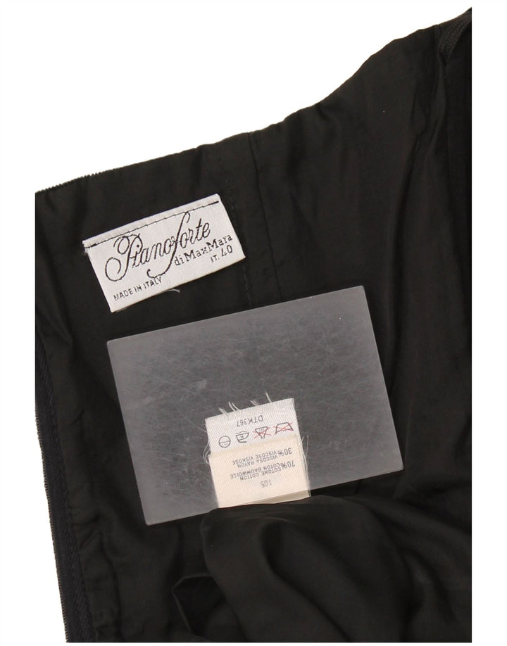 MAX MARA Γυναικείο Pianoforte βελούδινο στράπλες φόρεμα IT 40 Small μαύρο βαμβακερό