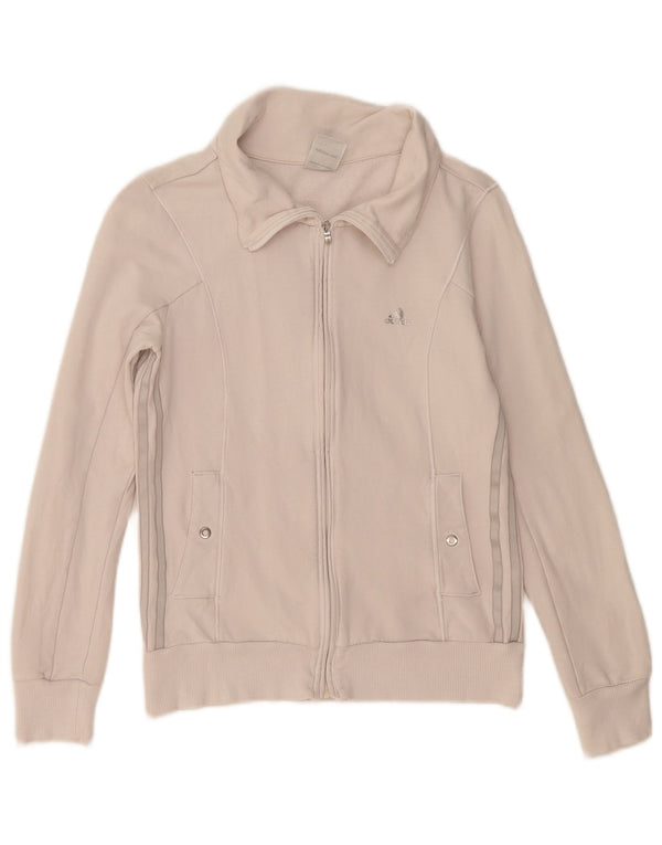 Γυναικεία αθλητική φόρμα ADIDAS Top Jacket UK 10 Small White Cotton