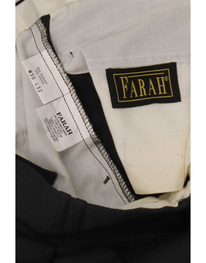 Farah Ανδρικό παντελόνι με καρφωτό κοστούμι W30 L28 Navy Blue Polyester